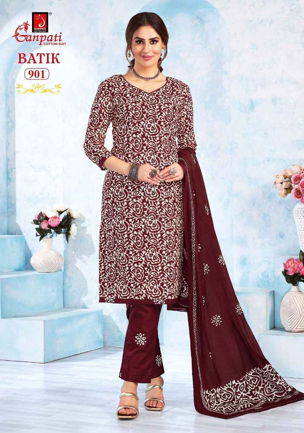 Ganpati Batik Vol-9 Readymade Cotton Dress(15 pcs Catalogue)