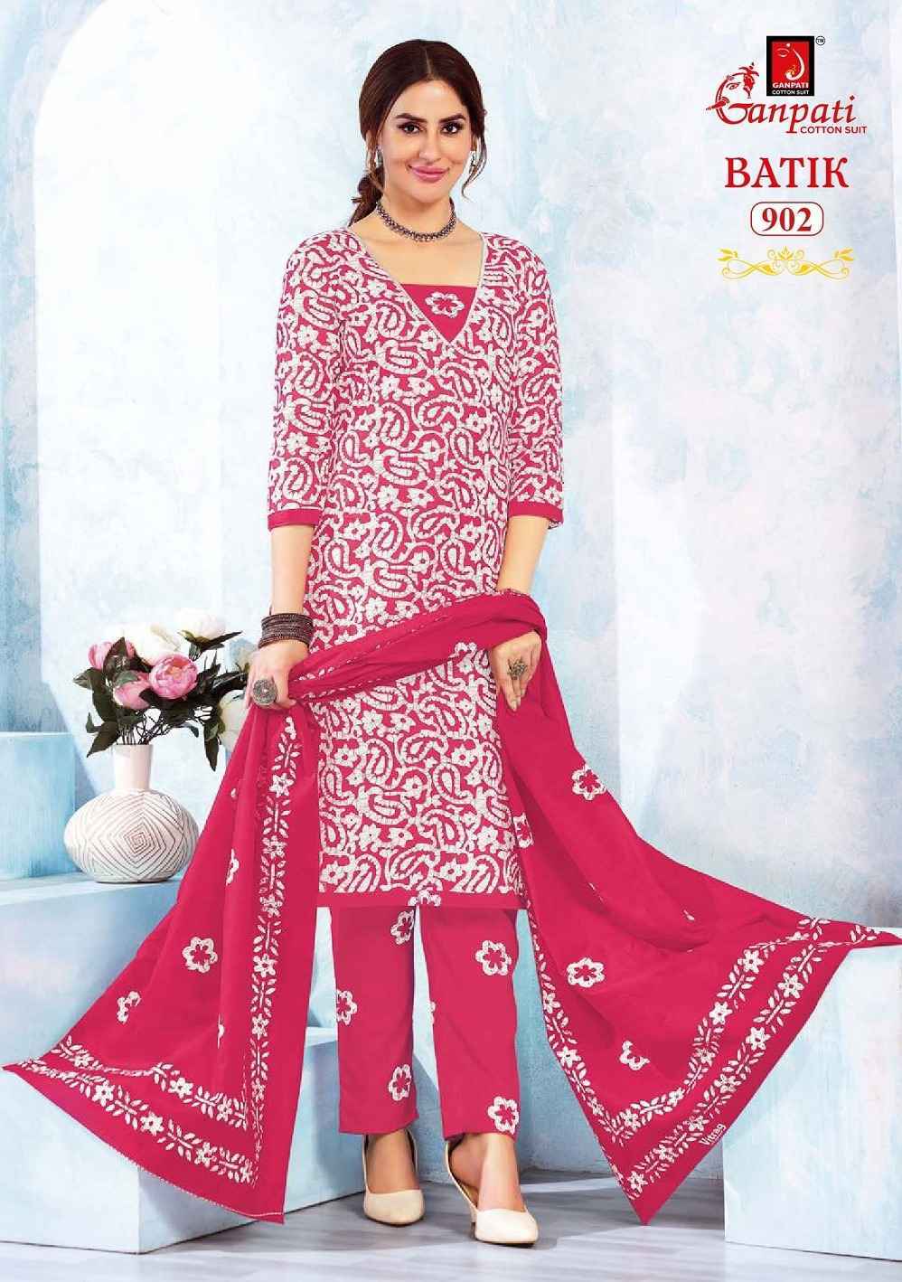 Ganpati Batik Vol-9 Readymade Cotton Dress(15 pcs Catalogue)