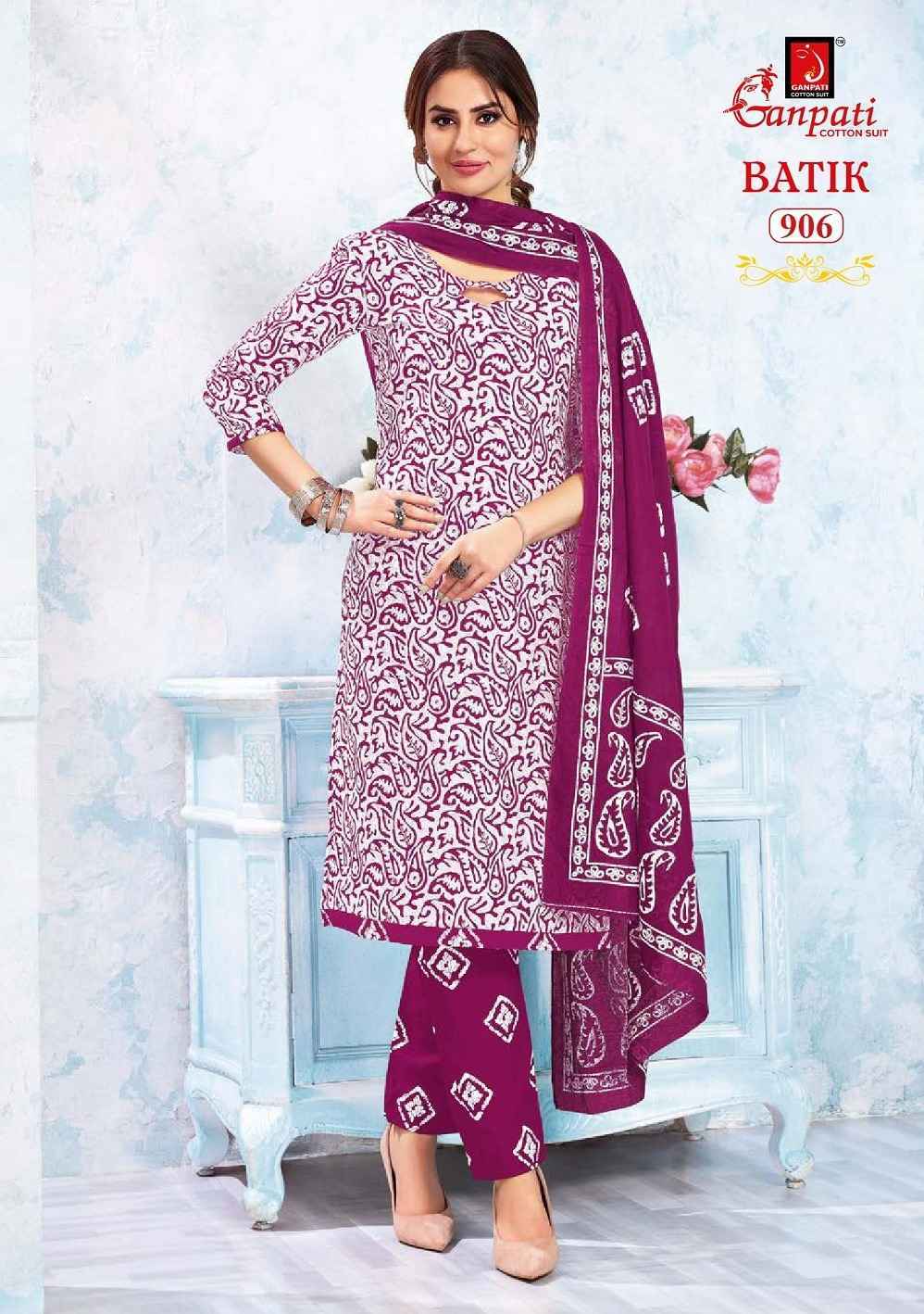 Ganpati Batik Vol-9 Readymade Cotton Dress(15 pcs Catalogue)