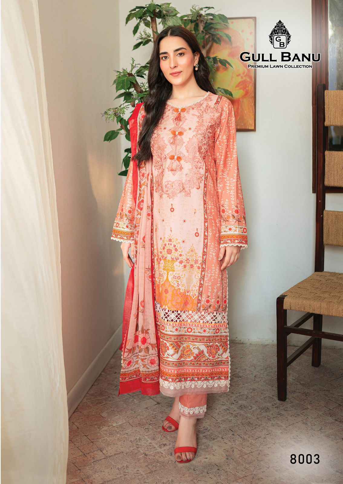 Gull Aahmed Gull Banu Vol-8 Lawn Cotton Dress Material (6 pcs Catalogue)
