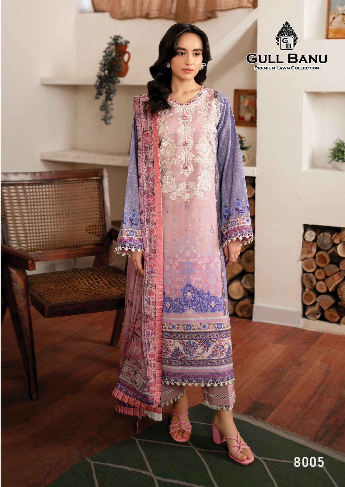 Gull Aahmed Gull Banu Vol-8 Lawn Cotton Dress Material (6 pcs Catalogue)