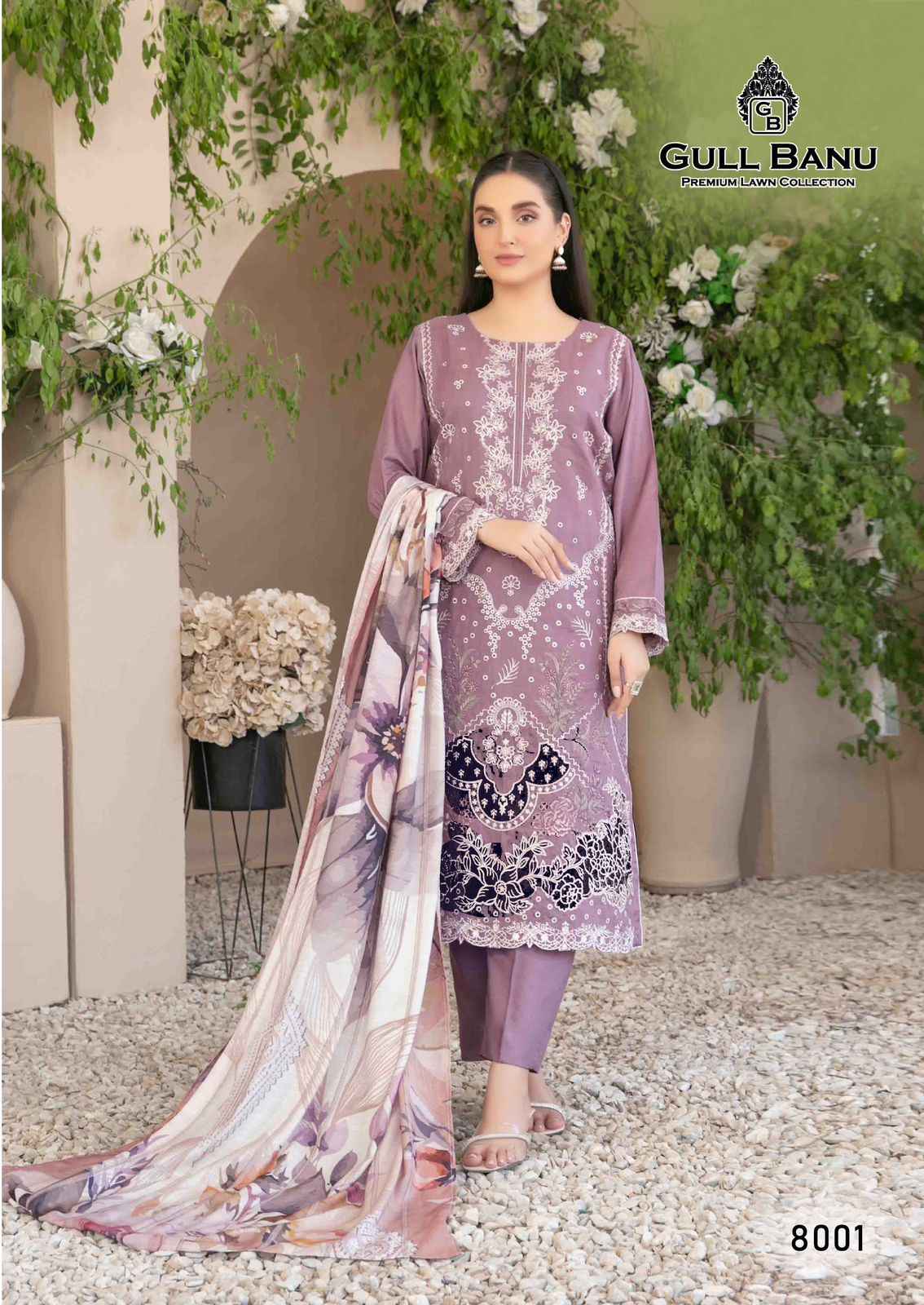 Gull Aahmed Gull Banu Vol-8 Lawn Cotton Dress Material (6 pcs Catalogue)