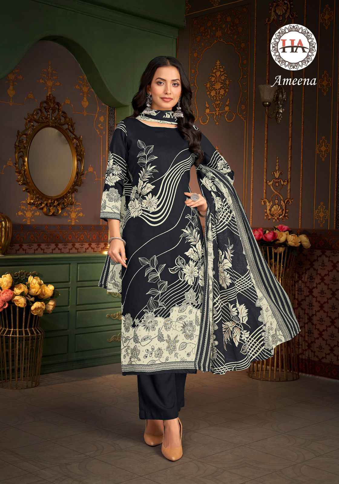 Harshit Fashion Ameena Zam Cotton Dress Material Wholesale Online