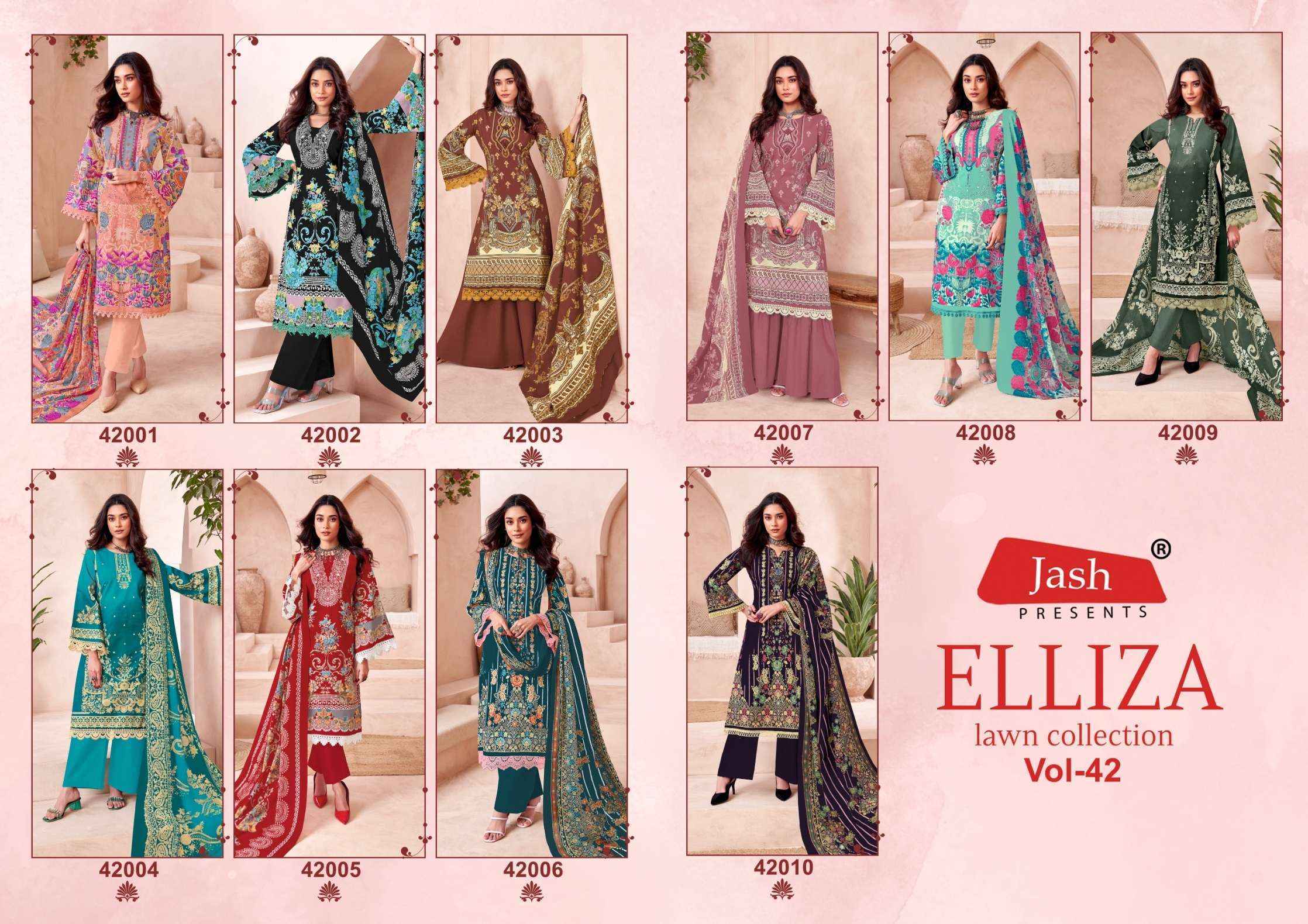 Jash Elliza Vol-42 Cotton Dress Material (10 pcs Catalogue)