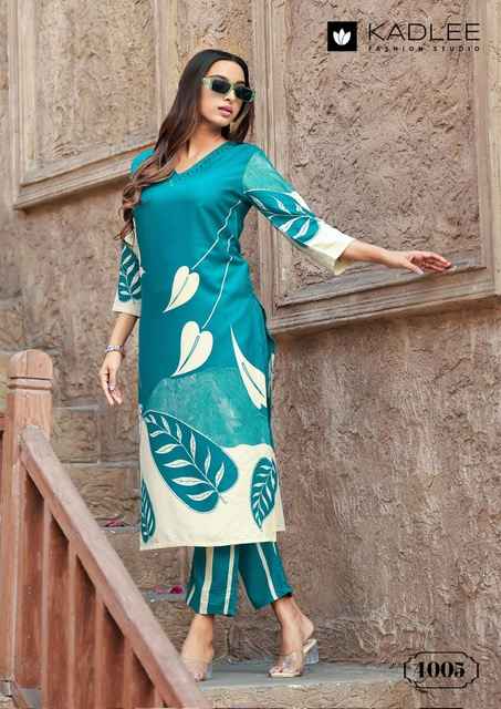 Kadlee Rangoli Rayon Printed Kurti With Bottom (6 pcs Catalogue)