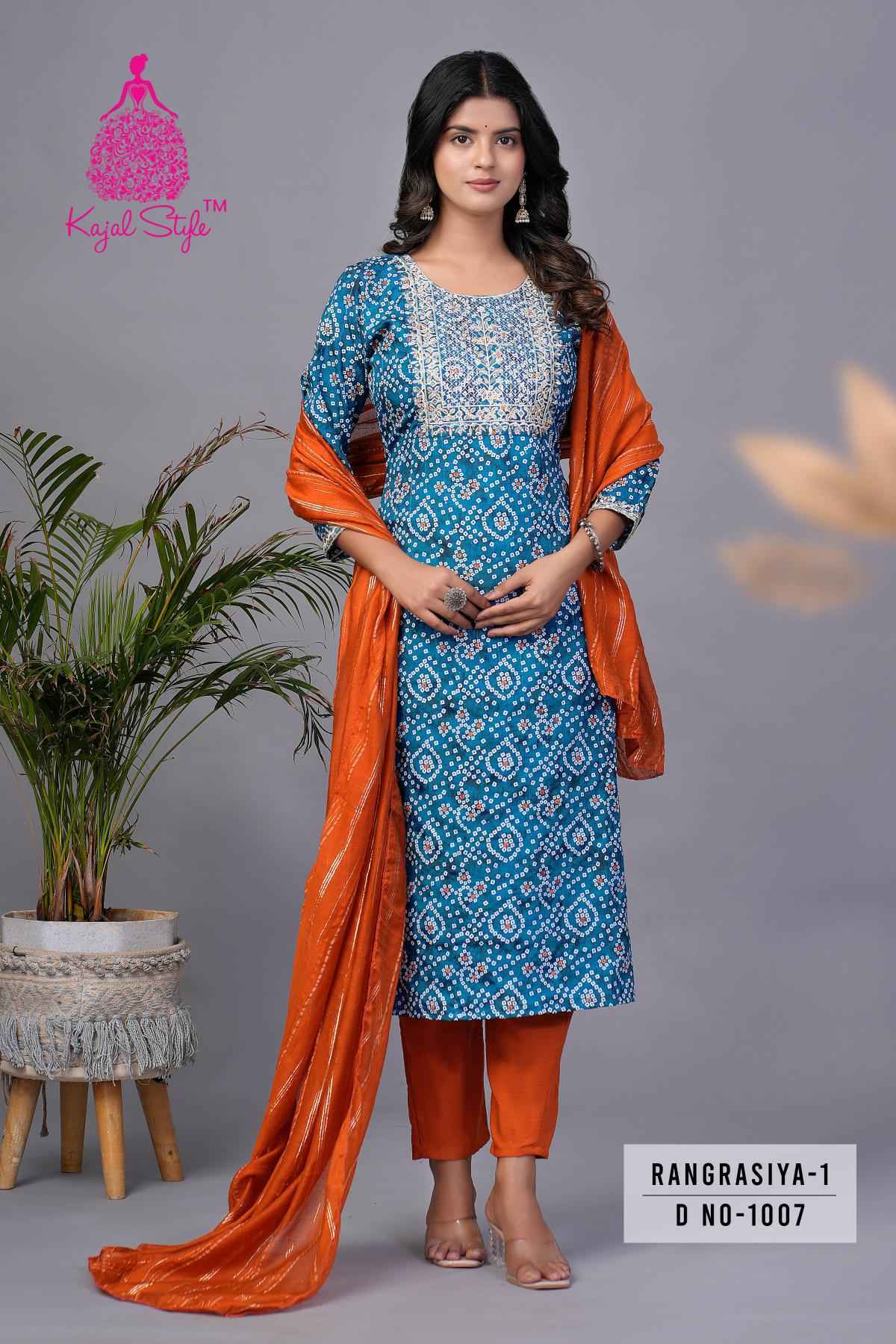 Kajal Style Rangrasiya Vol-1 Silk Readymade Suit (8 pcs Catalogue)