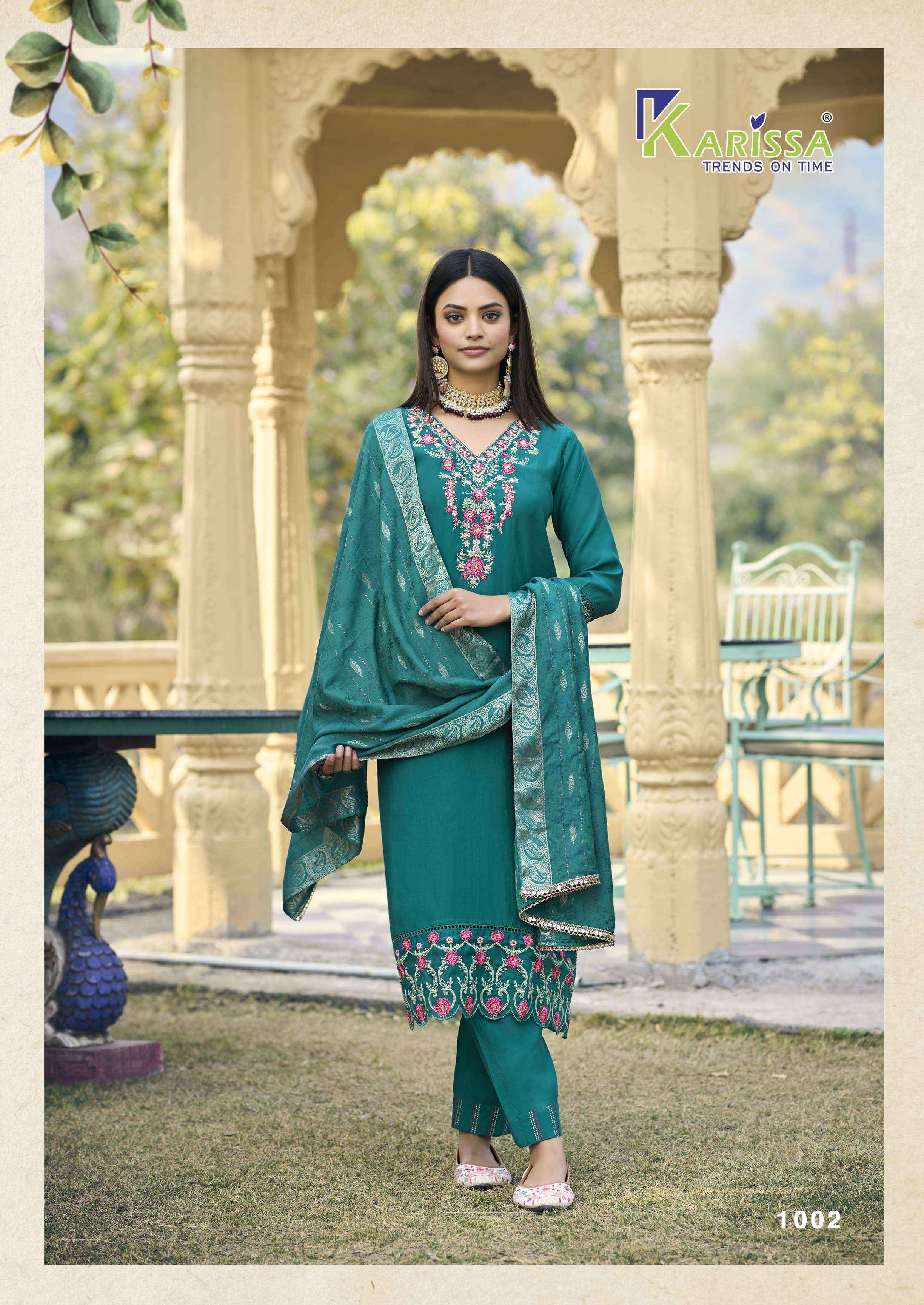 Karissa Razia Viscouse Silk Readymade Suit (4 pcs Catalogue)