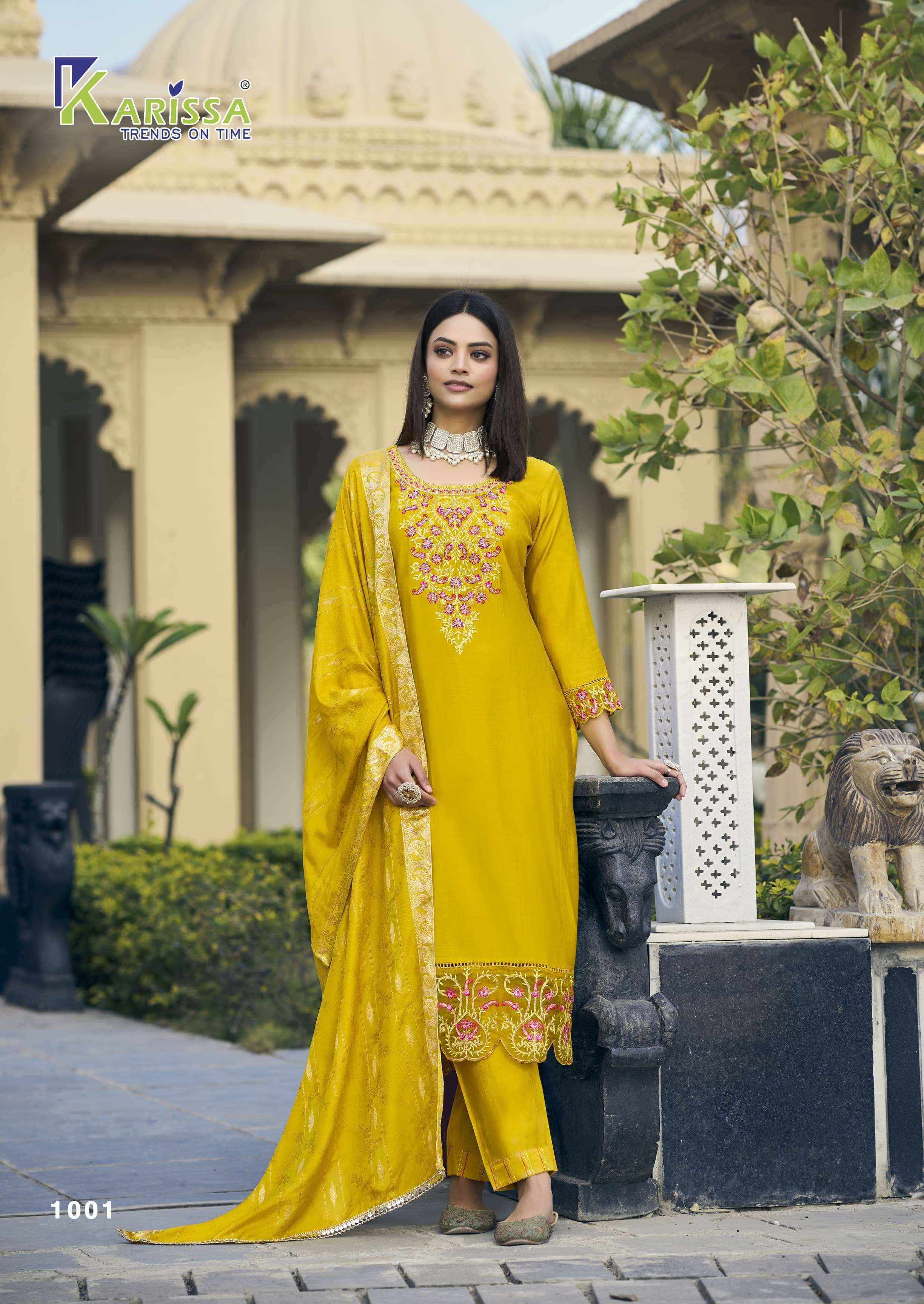 Karissa Razia Viscouse Silk Readymade Suit (4 pcs Catalogue)