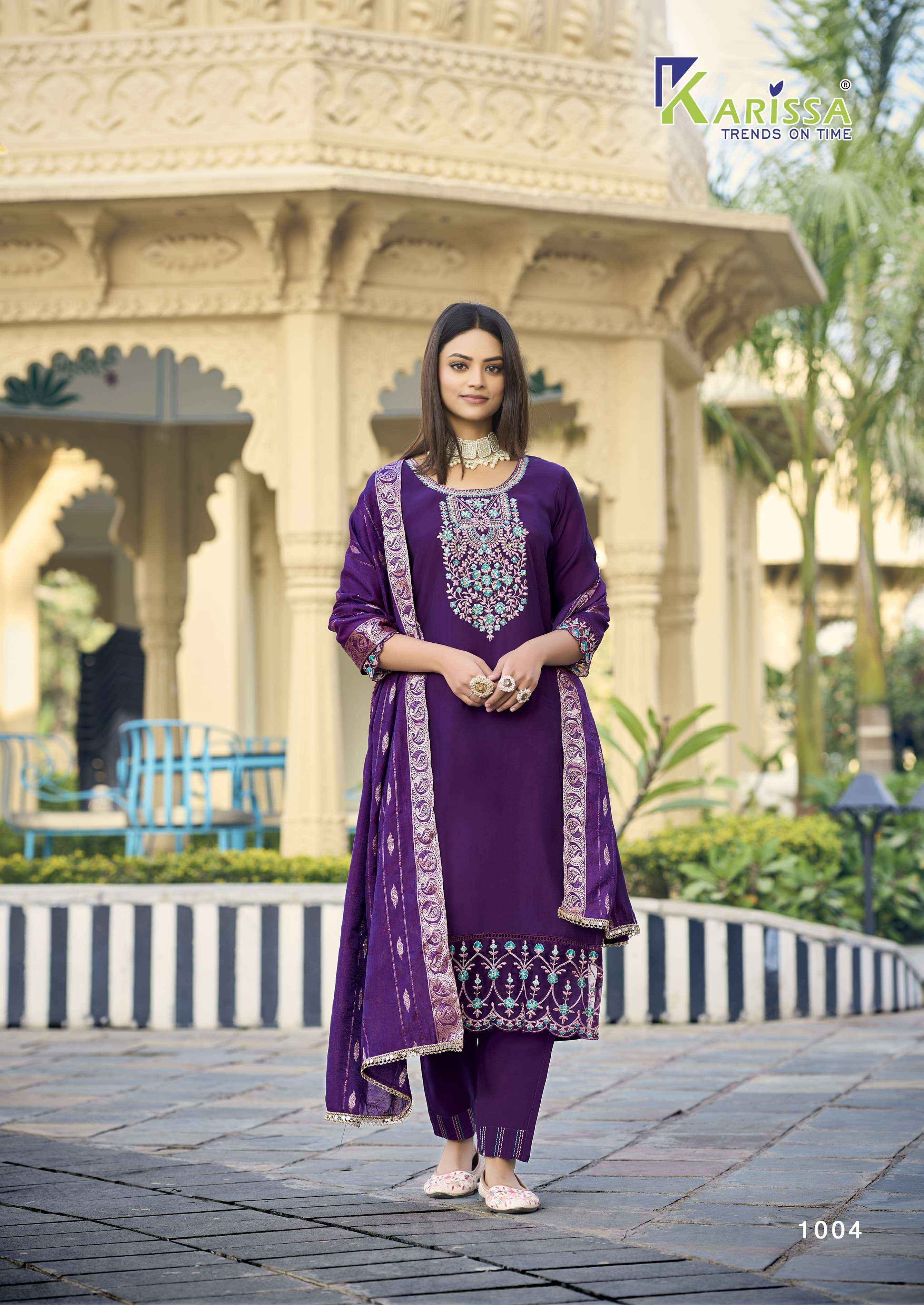 Karissa Razia Viscouse Silk Readymade Suit (4 pcs Catalogue)