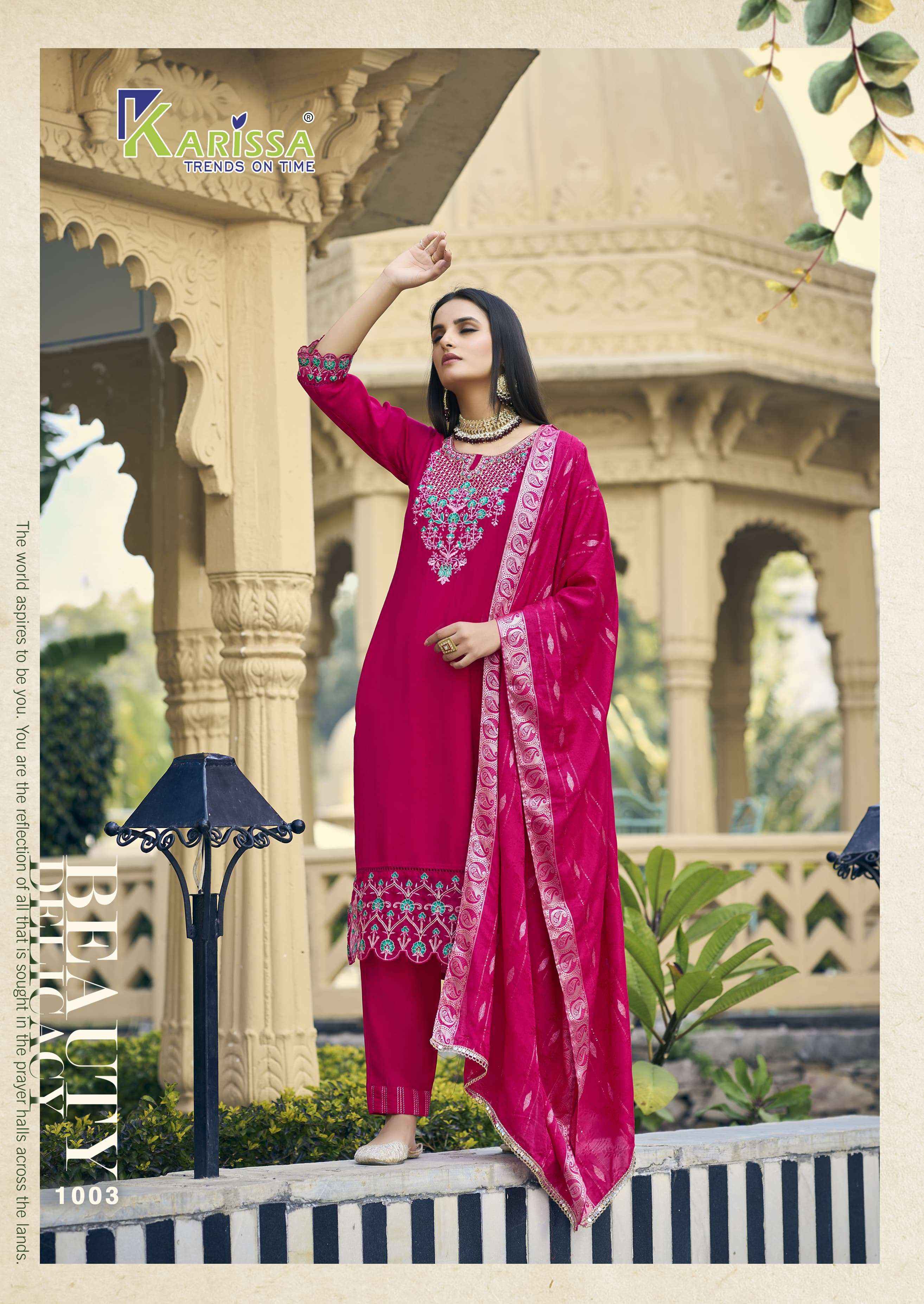 Karissa Razia Viscouse Silk Readymade Suit (4 pcs Catalogue)