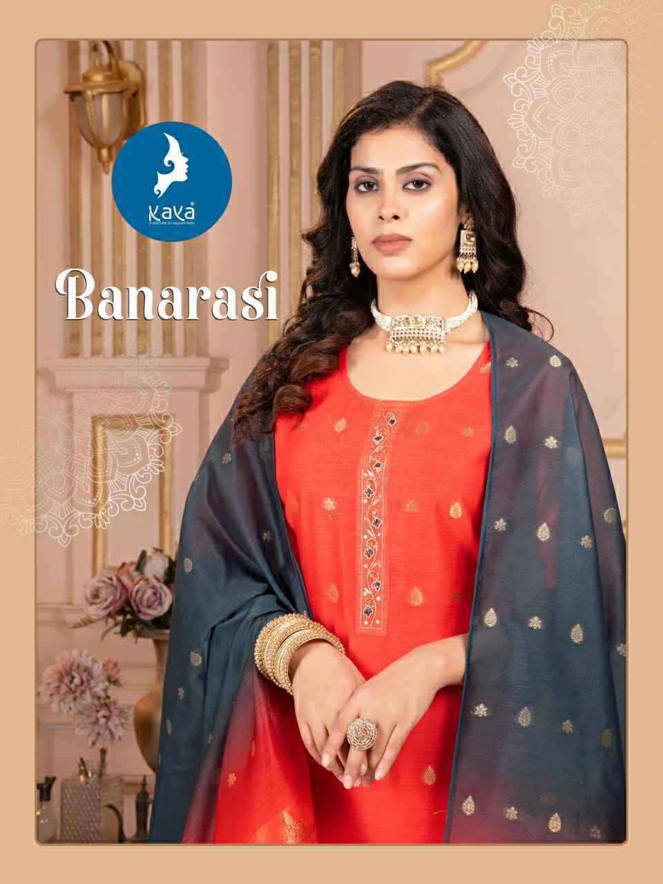 Kaya Banarsi Chanderi Readymade Suit (6 pcs Catalogue)
