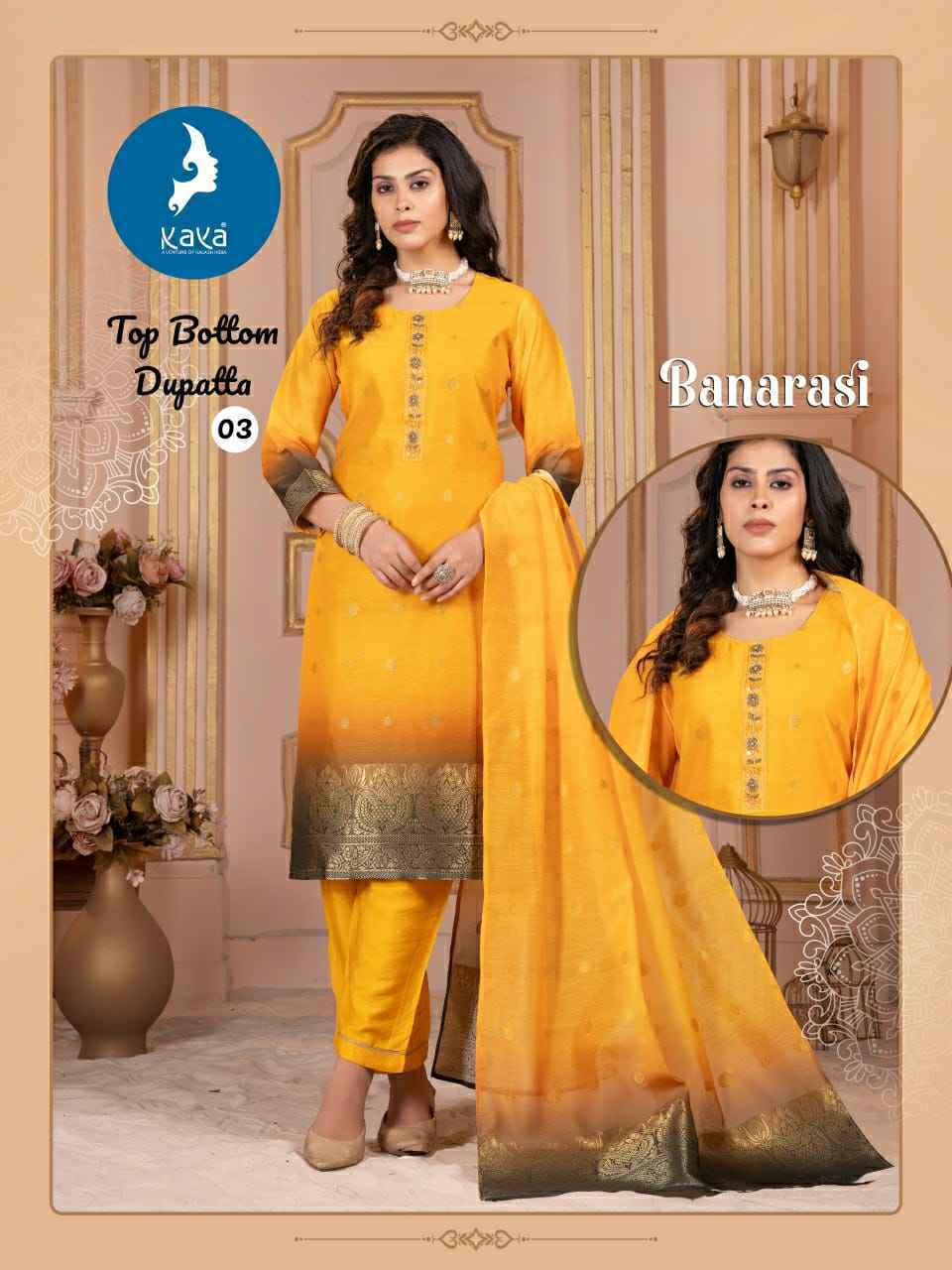 Kaya Banarsi Chanderi Readymade Suit (6 pcs Catalogue)