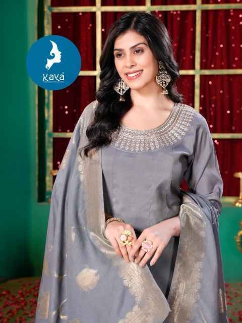 Kaya Nikhar Roman Shimmer Readymade Suit (6 pcs Catalogue
