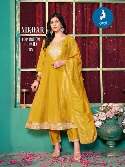 Kaya Nikhar Roman Shimmer Readymade Suit (6 pcs Catalogue