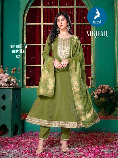 Kaya Nikhar Roman Shimmer Readymade Suit (6 pcs Catalogue