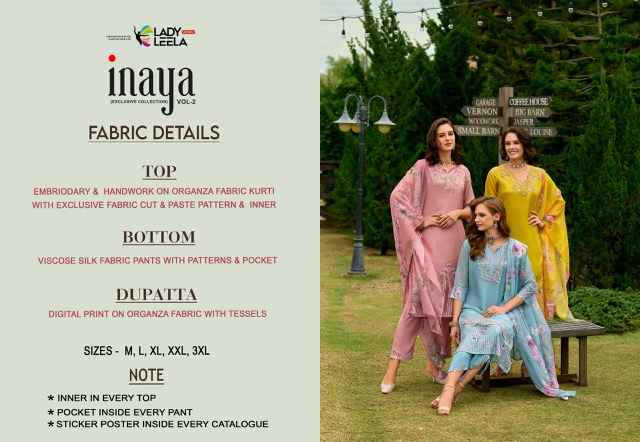 Lady Leela Inaya Vol-2 Organza Readymade Suit (6 pcs Catalogue)