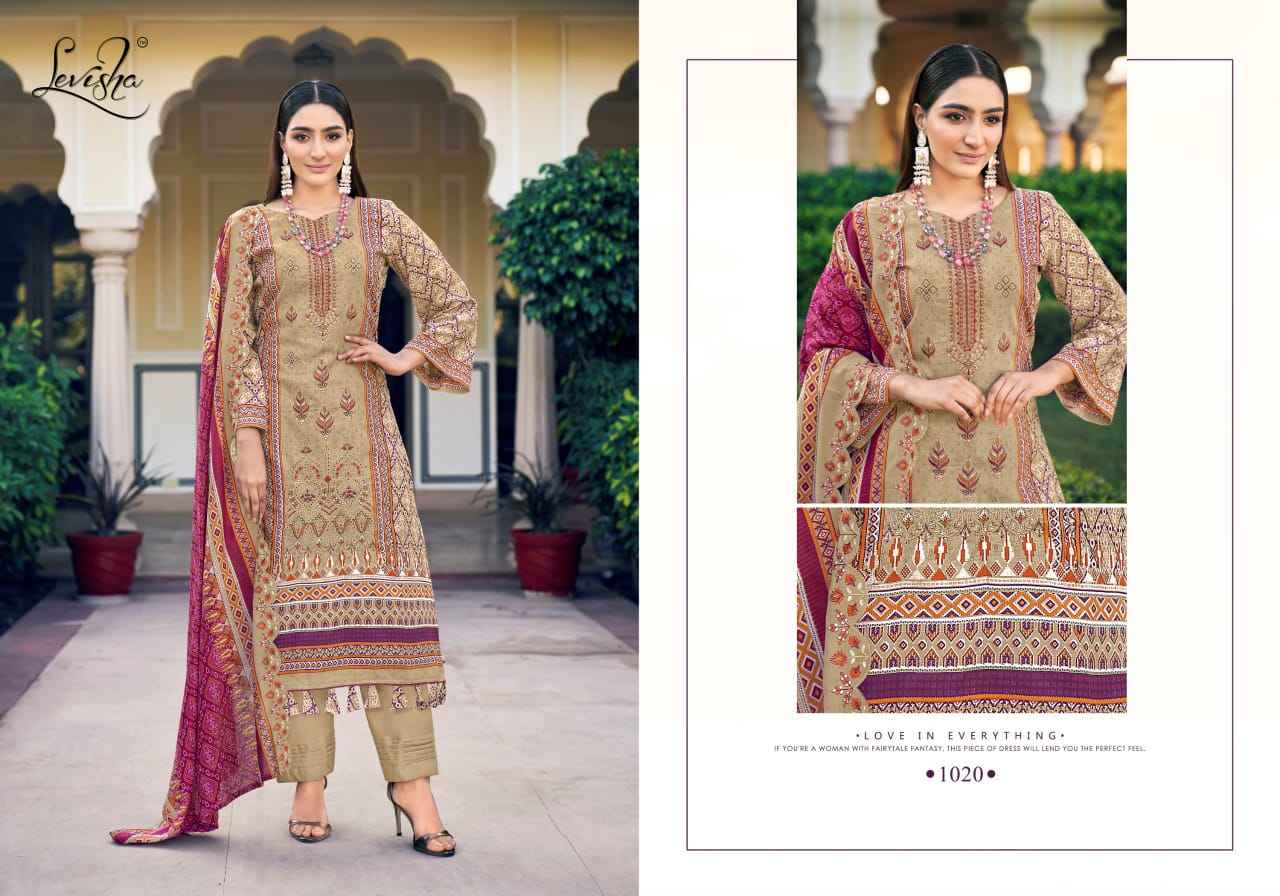 Levisha Madhubala Cambric Cotton Dress Material (8 pcs Catalogue)