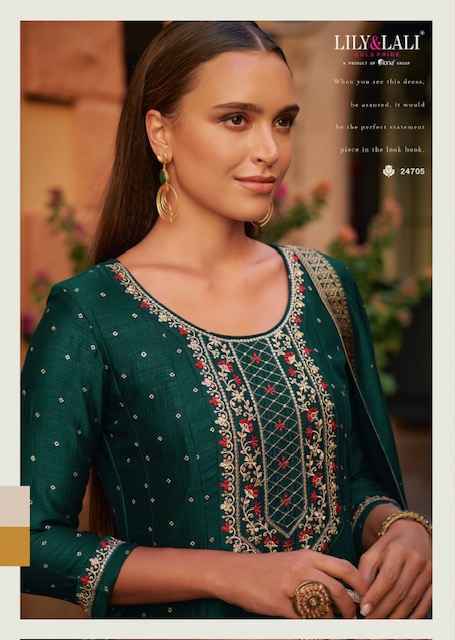 Lily & Lali Anarkali Vichitra Silk Readymade Suit (6 pcs Catalogue)