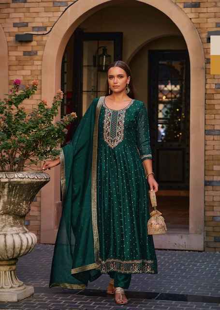 Lily & Lali Anarkali Vichitra Silk Readymade Suit (6 pcs Catalogue)