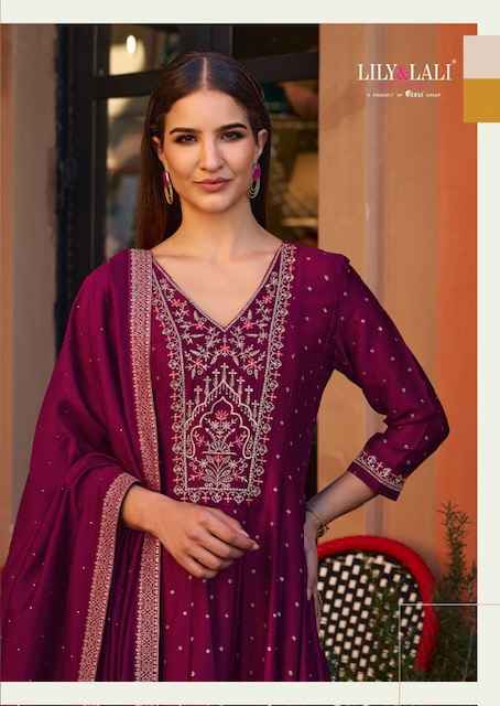 Lily & Lali Anarkali Vichitra Silk Readymade Suit (6 pcs Catalogue)
