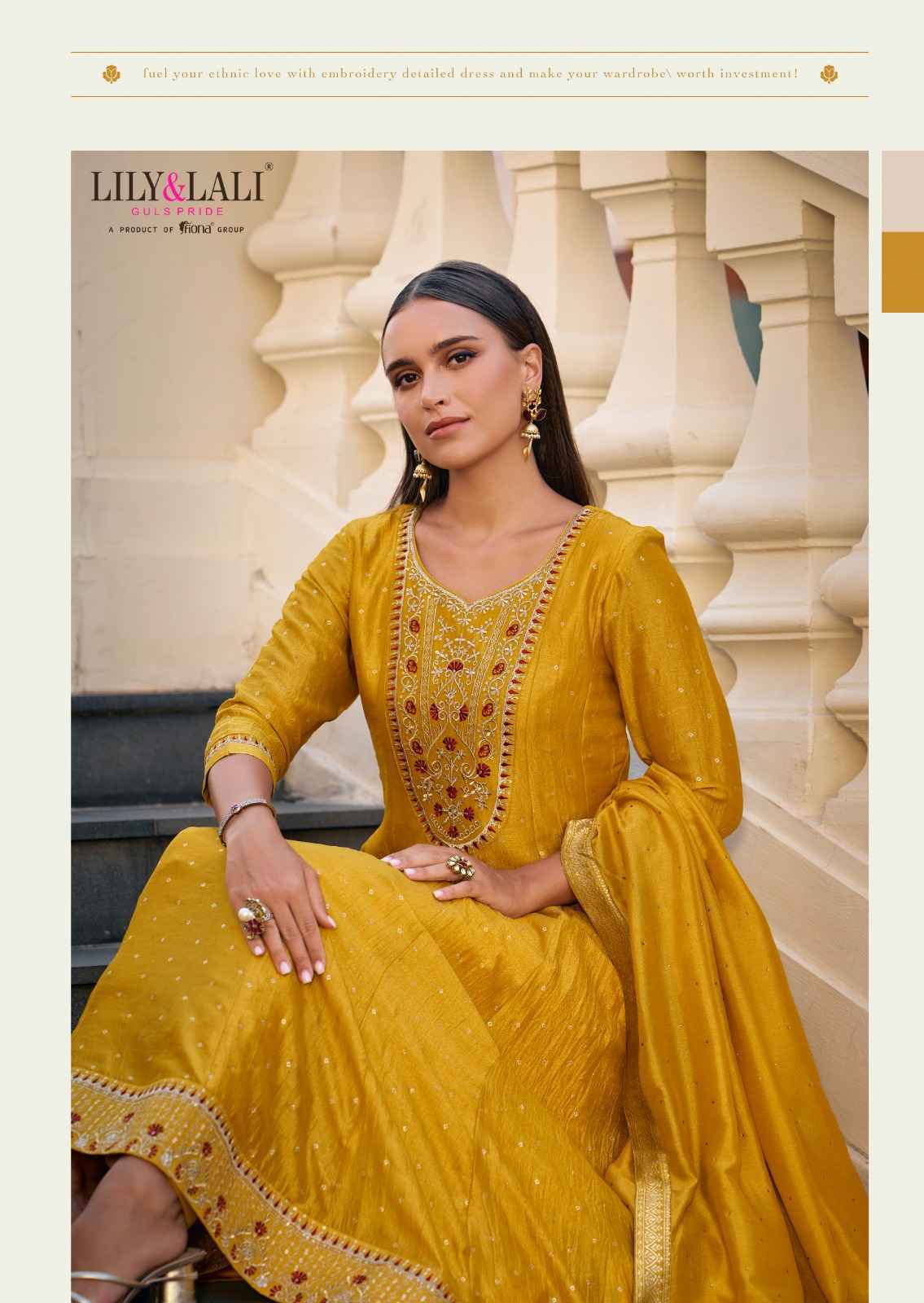 Lily & Lali Anarkali Vichitra Silk Readymade Suit (6 pcs Catalogue)