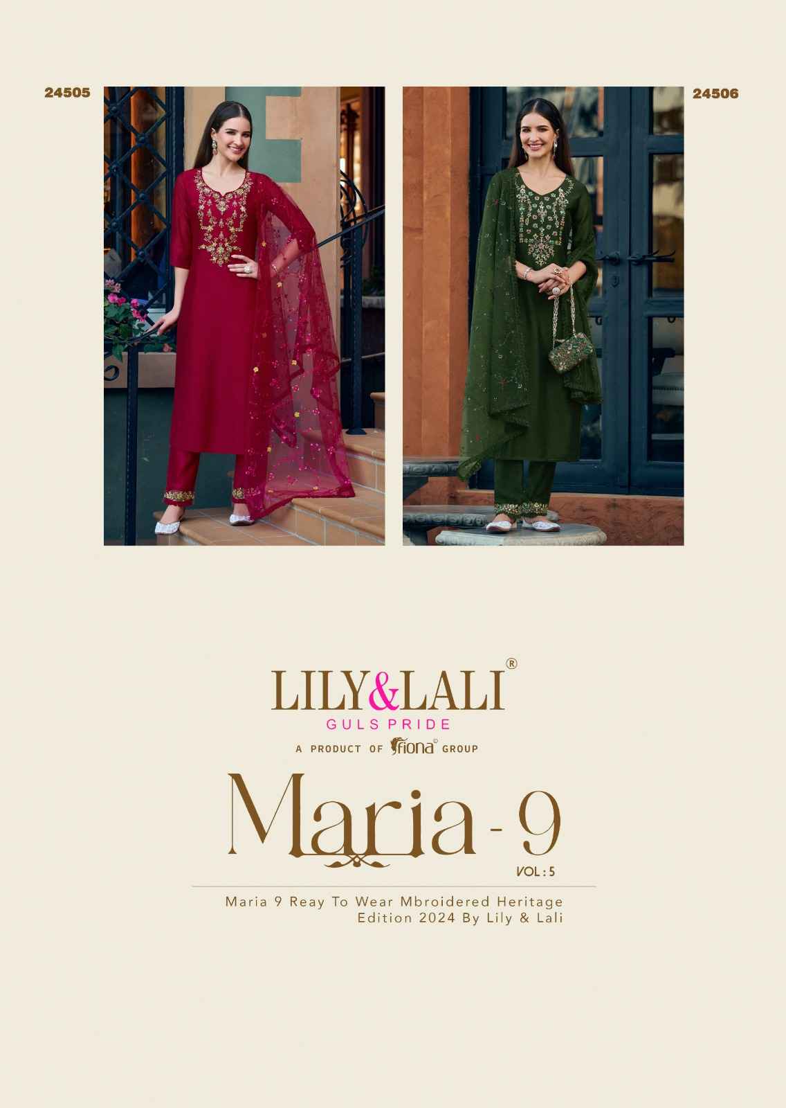 Lily & Lali Maria 9 Vol-5 Silk Readymade Dress (6 pcs Catalogue)