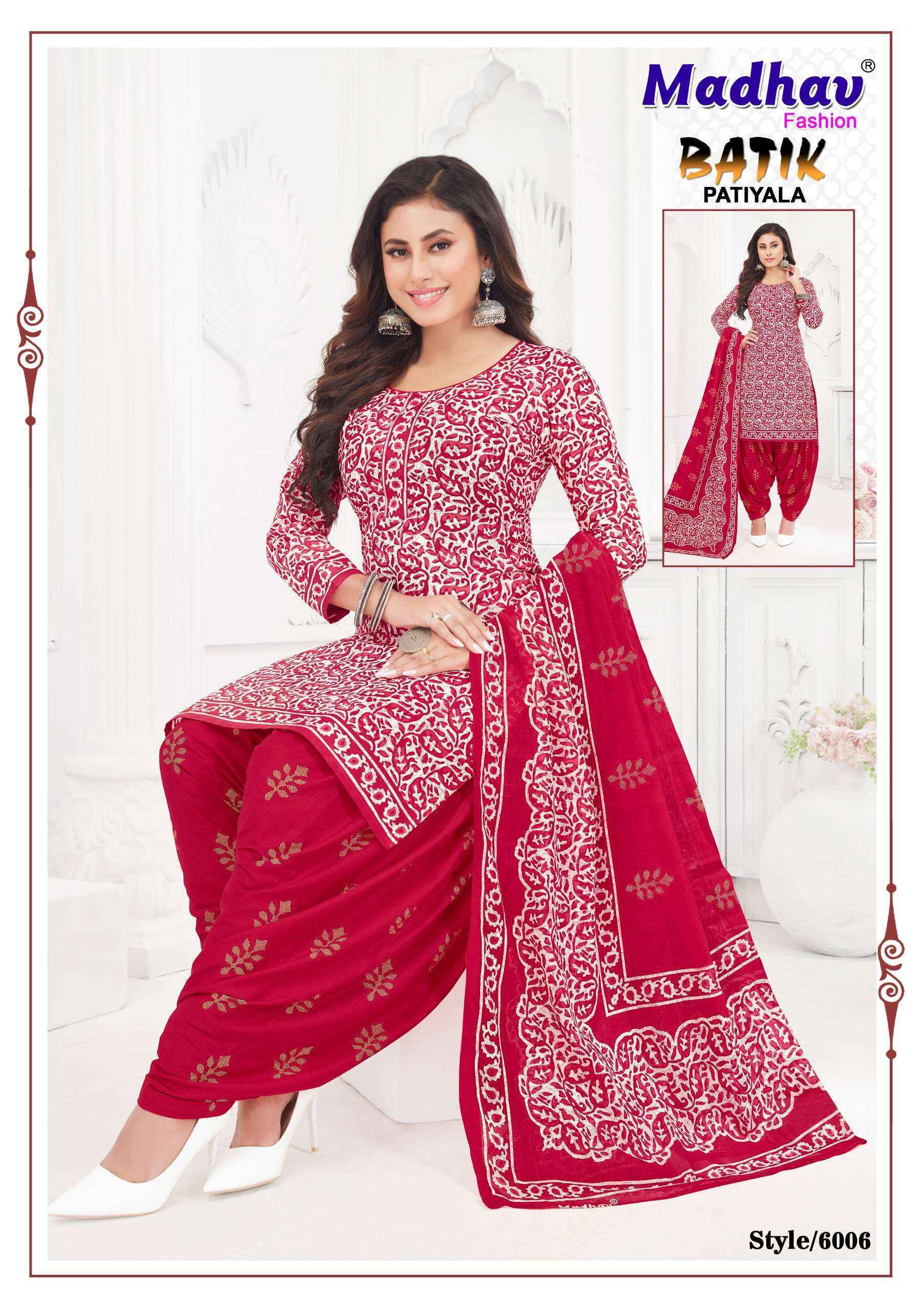 Madhav Fashion Batik Patiyala Vol 6 Cotton Dress Material 10 pcs Catalogue