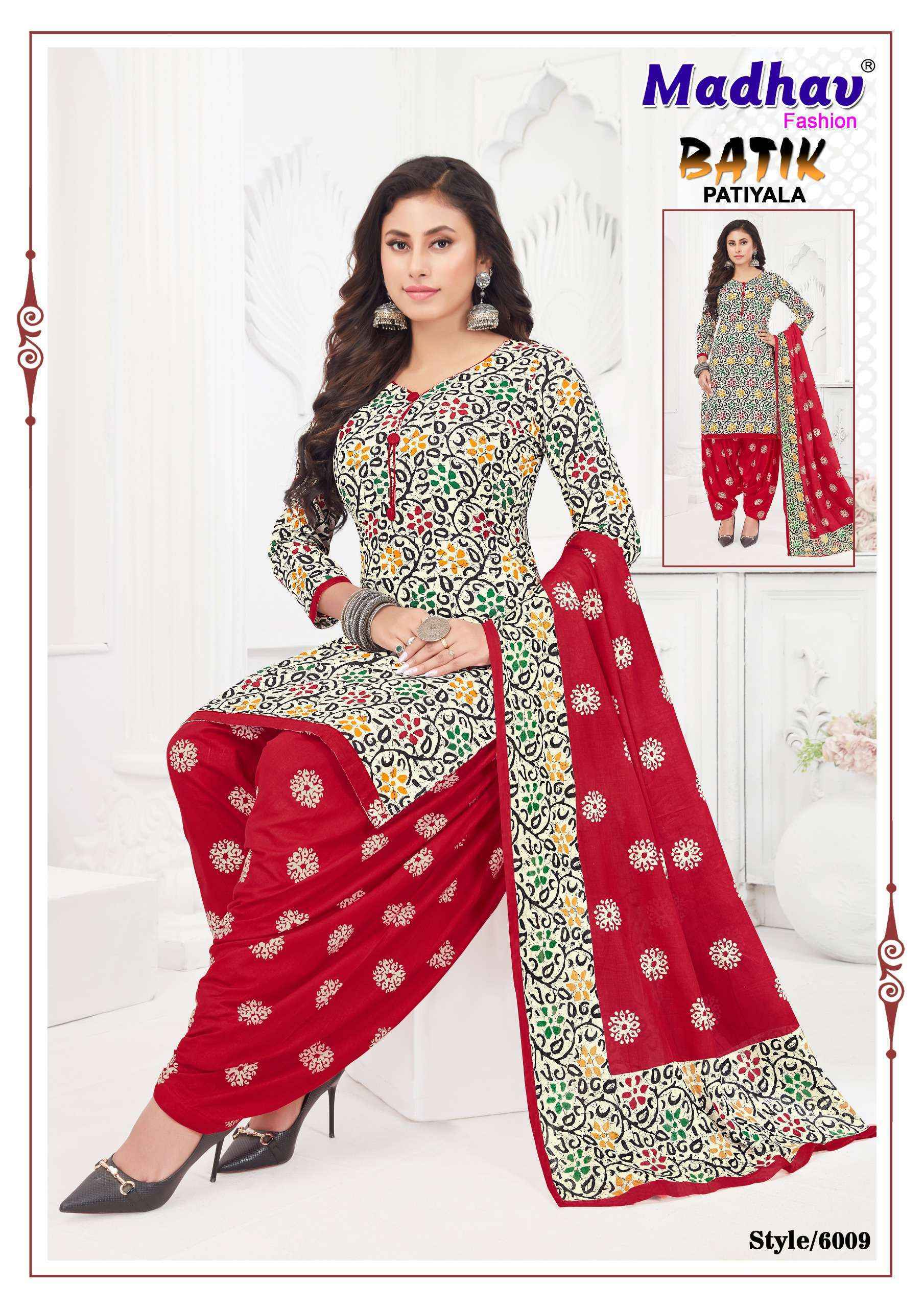 Madhav Fashion Batik Patiyala Vol 6 Cotton Dress Material 10 pcs Catalogue