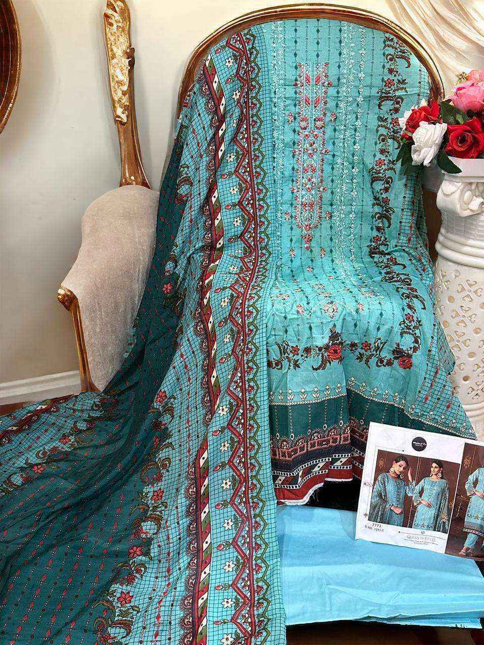 Mehboob Tex D No-1293 Lawn Cotton Dress Material (4 pcs Catalogue)