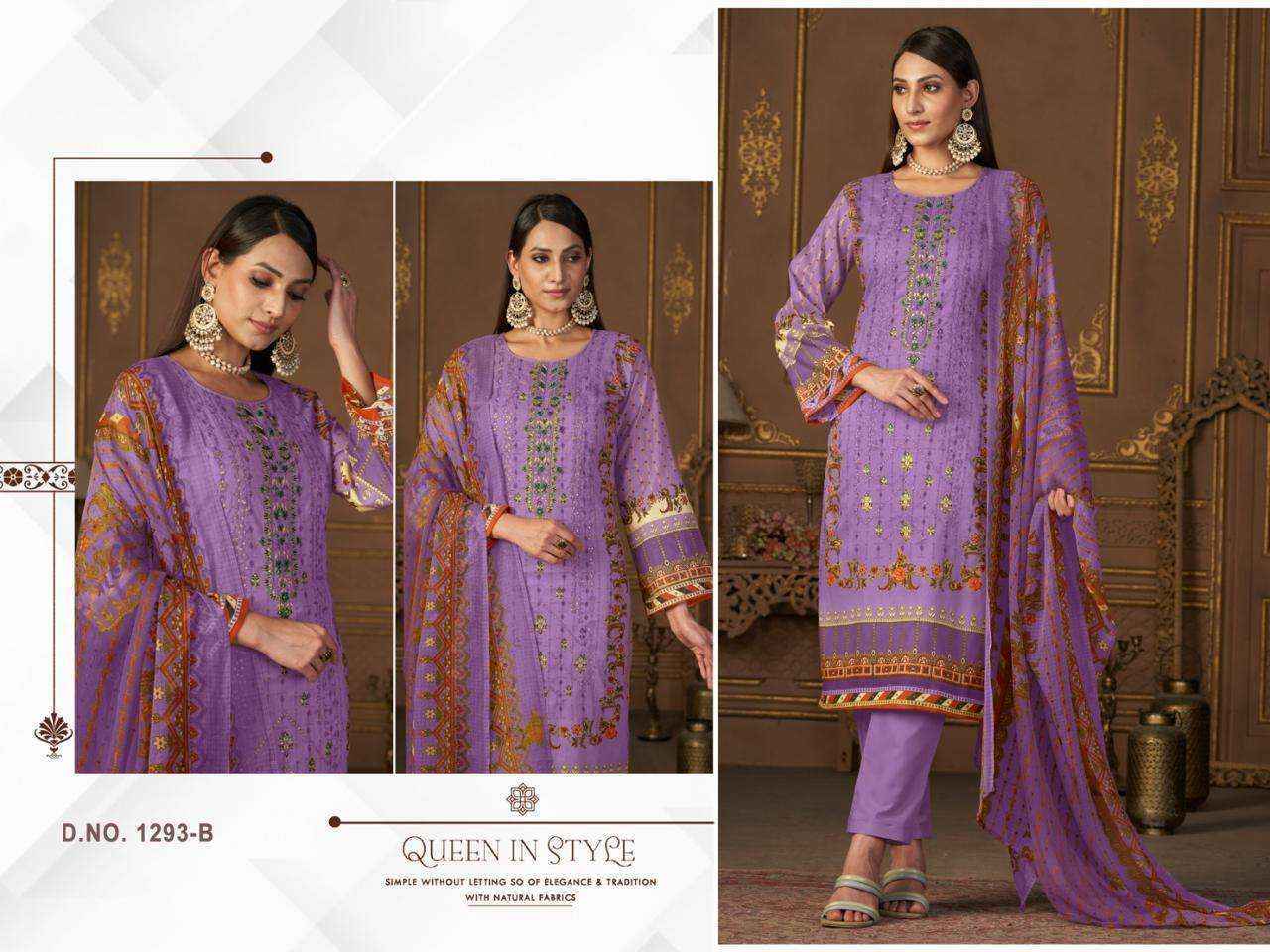 Mehboob Tex D No-1293 Lawn Cotton Dress Material (4 pcs Catalogue)