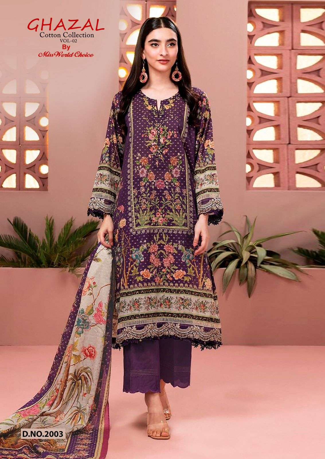 Miss World Choice Ghazal Vol-2 Cotton Dress Material (6 pcs Catalogue)