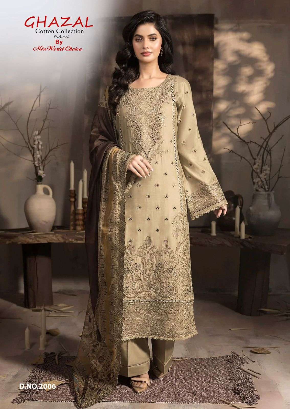 Miss World Choice Ghazal Vol-2 Cotton Dress Material (6 pcs Catalogue)