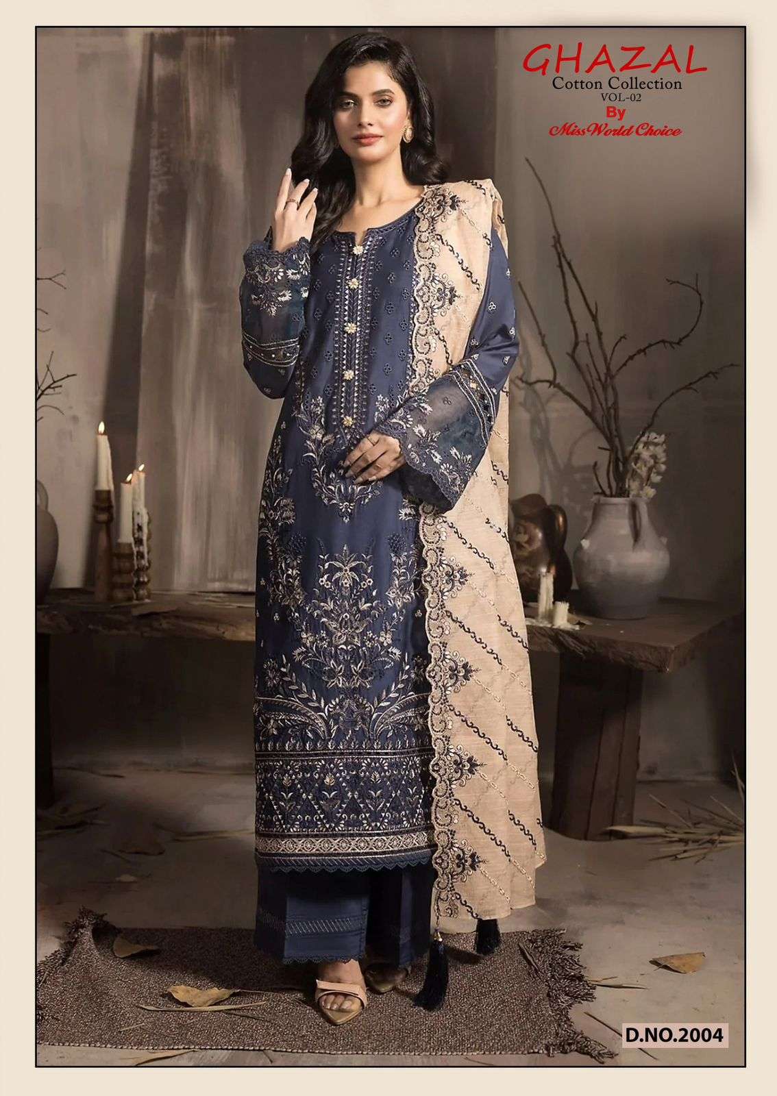 Miss World Choice Ghazal Vol-2 Cotton Dress Material (6 pcs Catalogue)