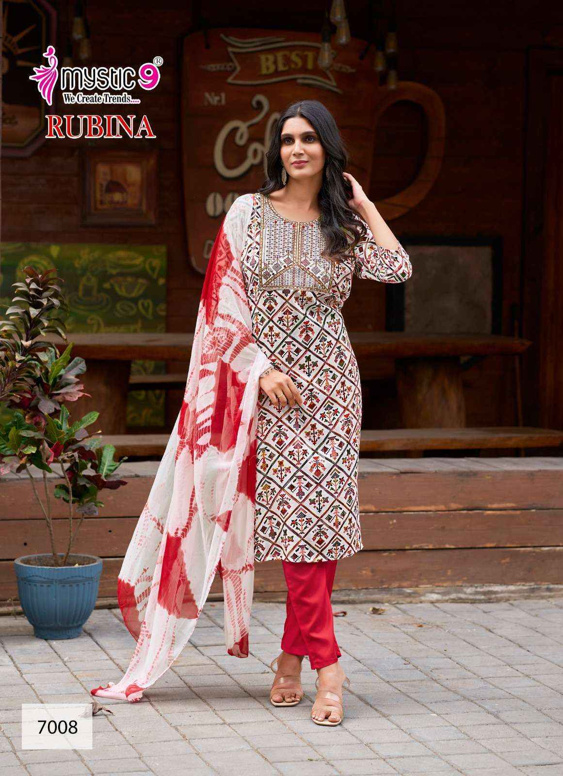 【rubyruby】 suku_セットアップ Mystic 9 Rubina Vol-7 Rayon Readymade Suit Wholesale Online Mumbai