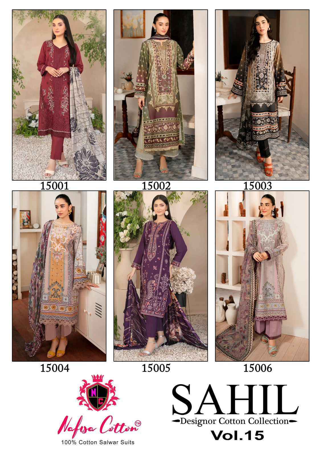 Nafisa Cotton Sahil Vol-15 Cotton Dress Material (6 pcs Catalogue)