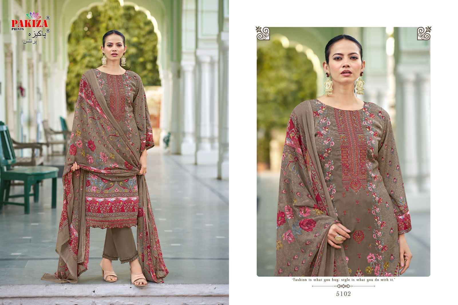 Pakiza Prints Muskaan Vol-51 Royal Crepe Dress Material (10 pcs Catalogue)