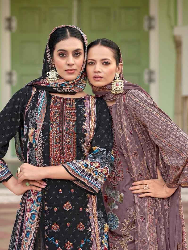 Pakiza Prints Muskaan Vol-51 Royal Crepe Dress Material (10 pcs Catalogue)