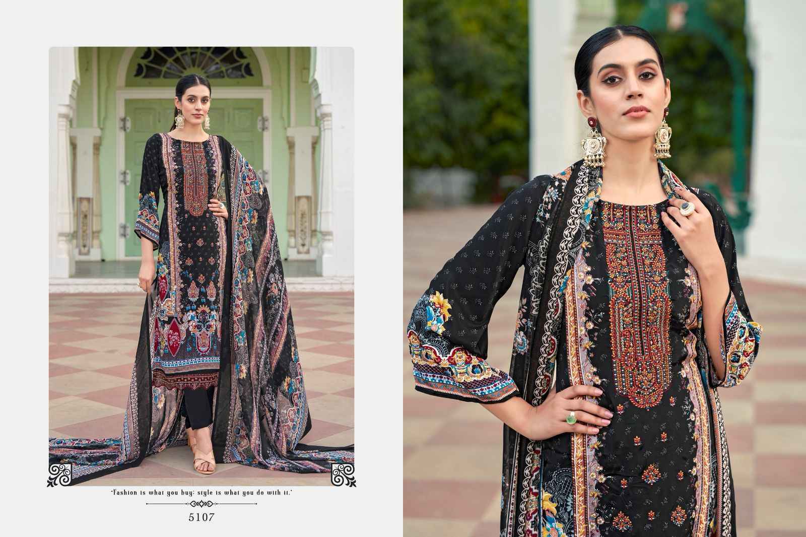 Pakiza Prints Muskaan Vol-51 Royal Crepe Dress Material (10 pcs Catalogue)