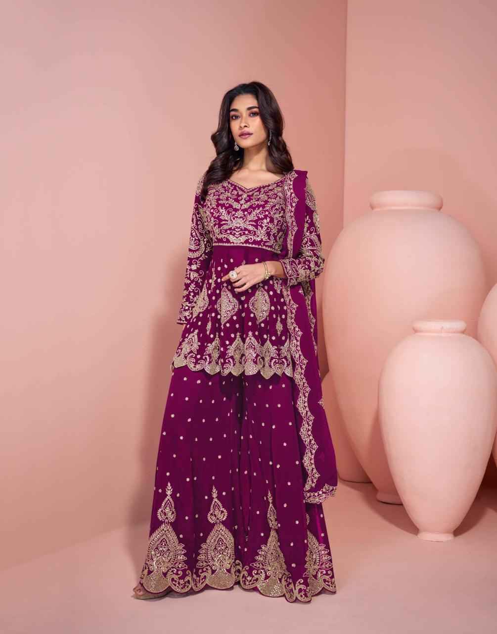 Sayuri Designer Veera Readymade Georgette Dress (3 pcs Catalogue)