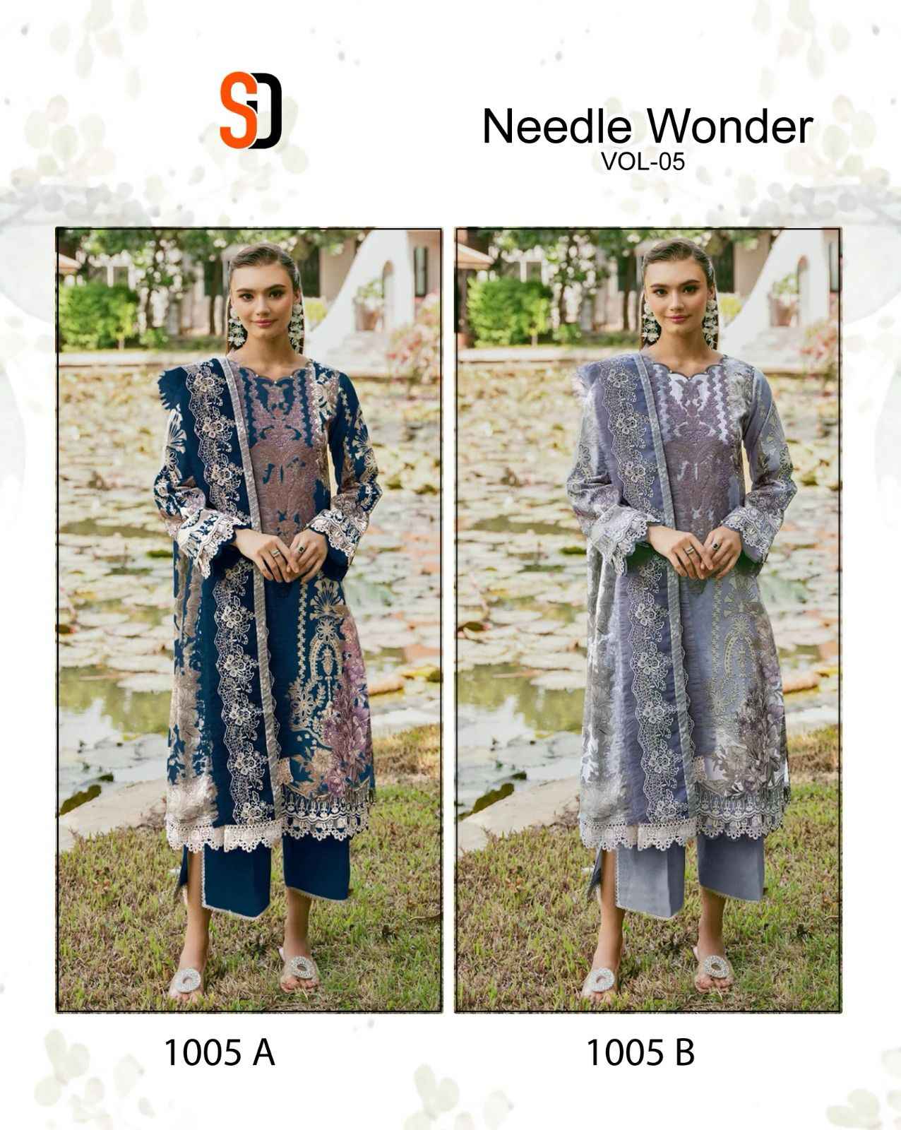 Shraddha Designer Needle Wonder Vol-5 Cotton Dress Material (2 pcs Catalogue)