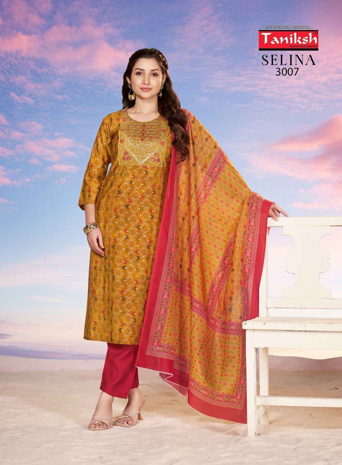 Taniksh Selina Muslin Print Readymade Suit (8 Pc Catalog)
