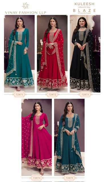 Vinay Fashion Kuleesh Blaze Chinon Dress Material (5 pcs Catalogue)
