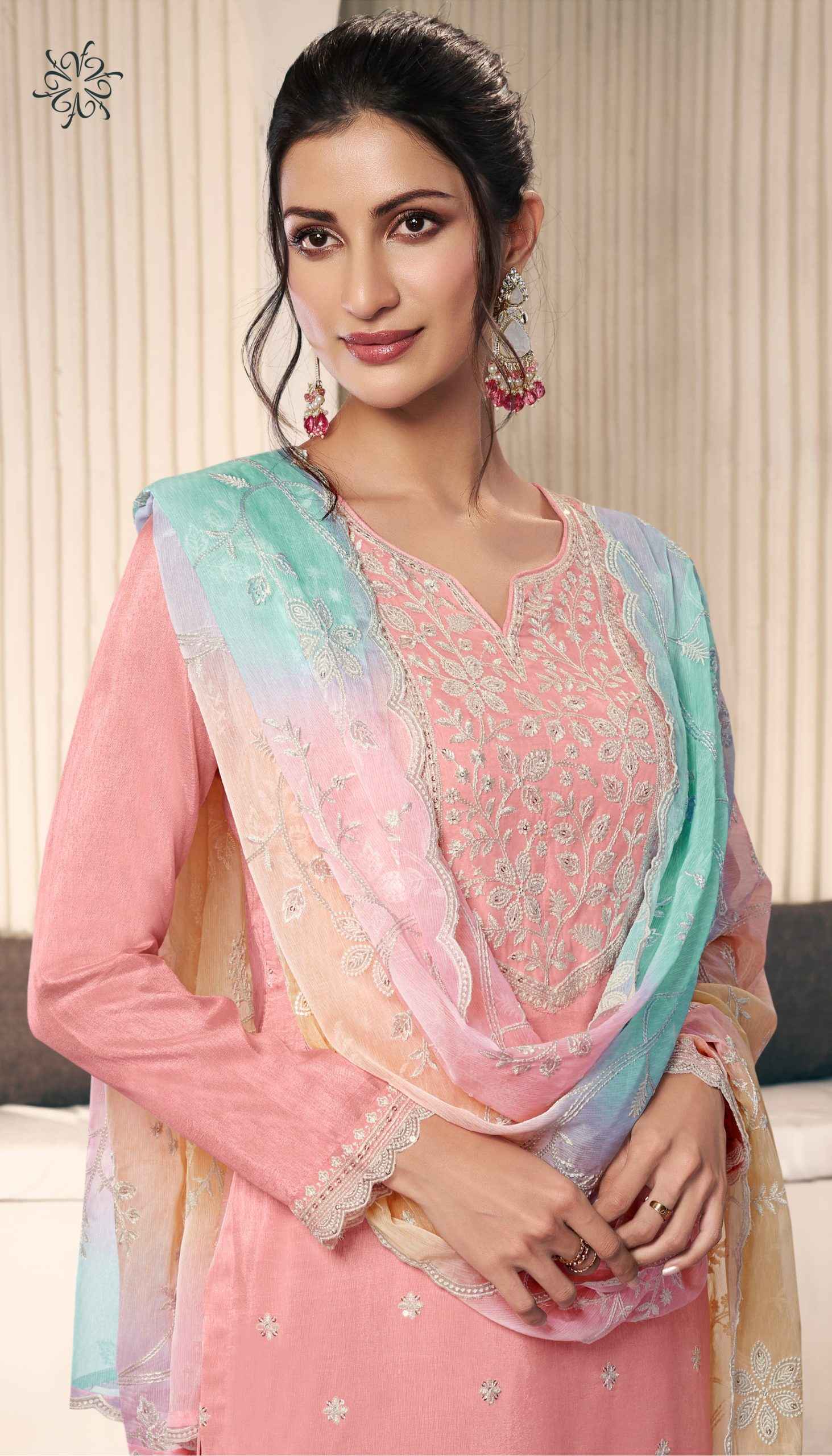 Vinay Kuleesh Ombre Moonga Silk Dress Material (4 pcs Catalogue)