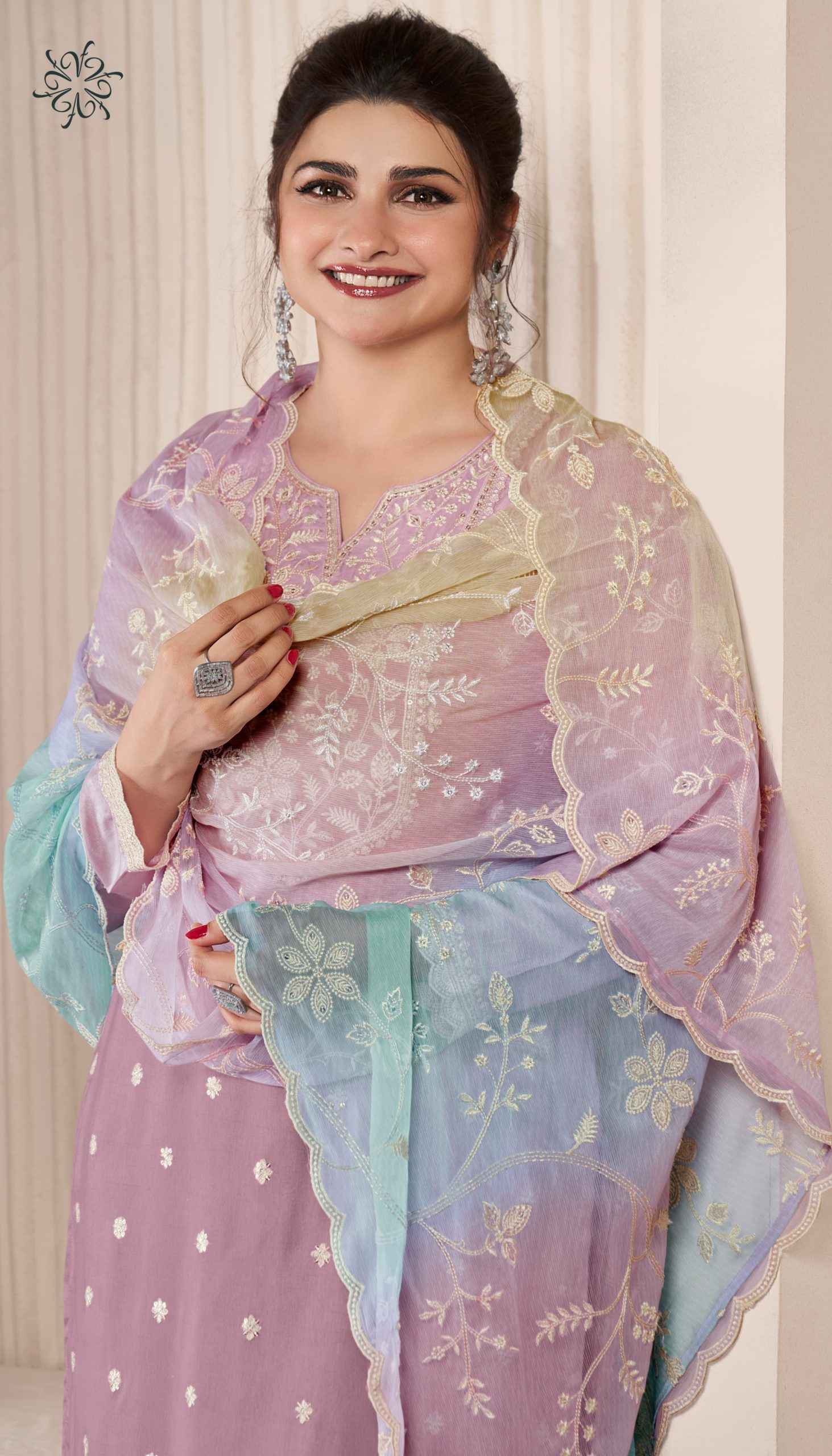 Vinay Kuleesh Ombre Moonga Silk Dress Material (4 pcs Catalogue)