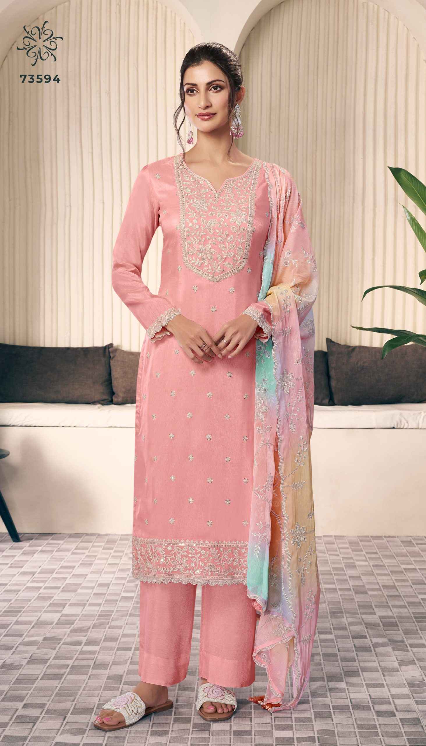 Vinay Kuleesh Ombre Moonga Silk Dress Material (4 pcs Catalogue)