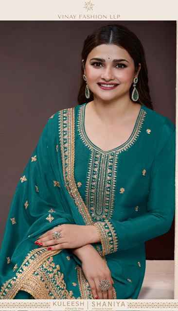Vinay Kuleesh Shania Chinon Dress Material (4 pcs Catalogue)