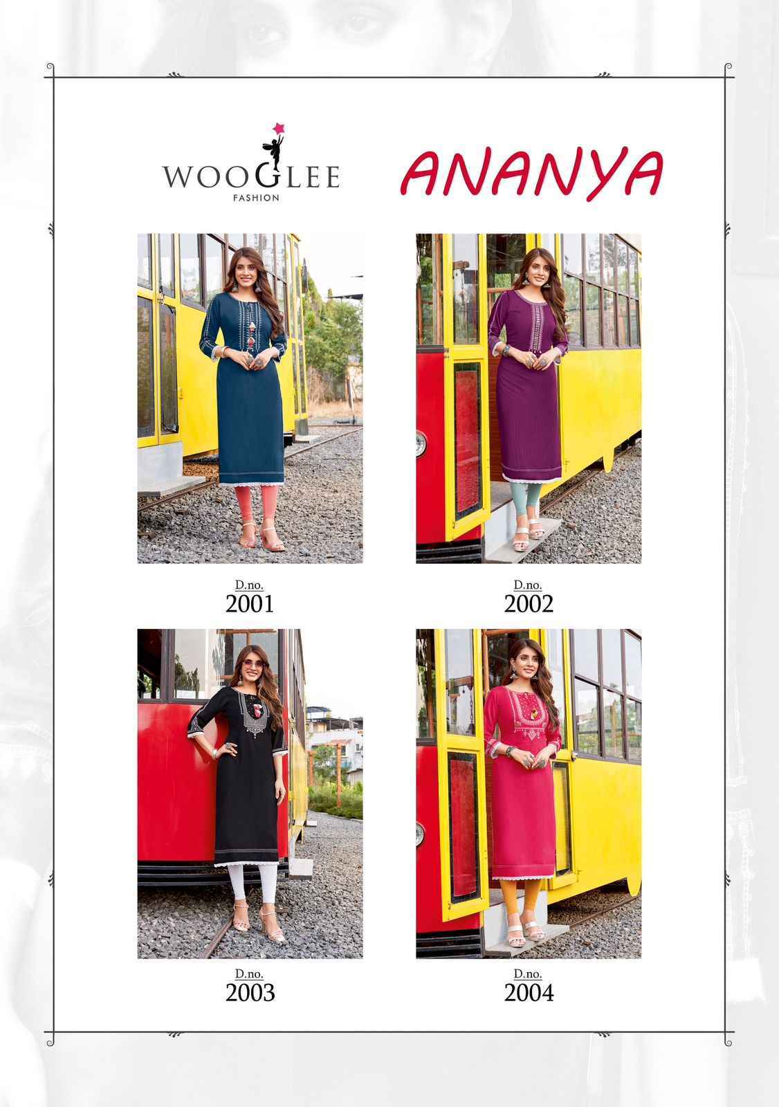 Wooglee Ananya Rayon Kurti (4 pcs Catalogue)