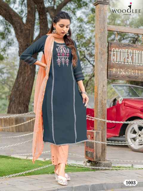 Wooglee Moksha Viscouse Readymade Suit (5 pcs Catalogue)