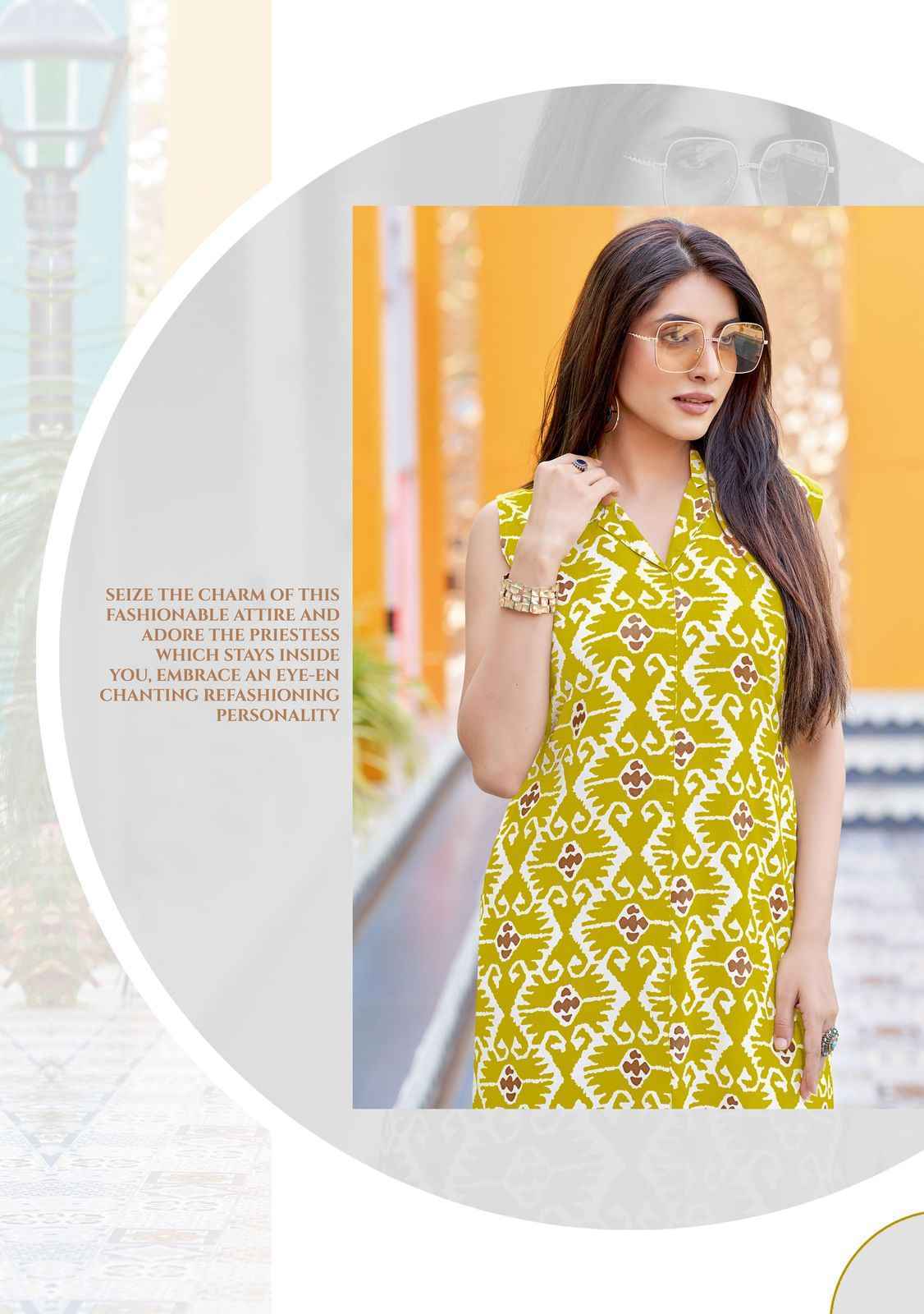 Wooglee Samiksha Rayon Kurti With Bottom (6 pcs Catalogue)