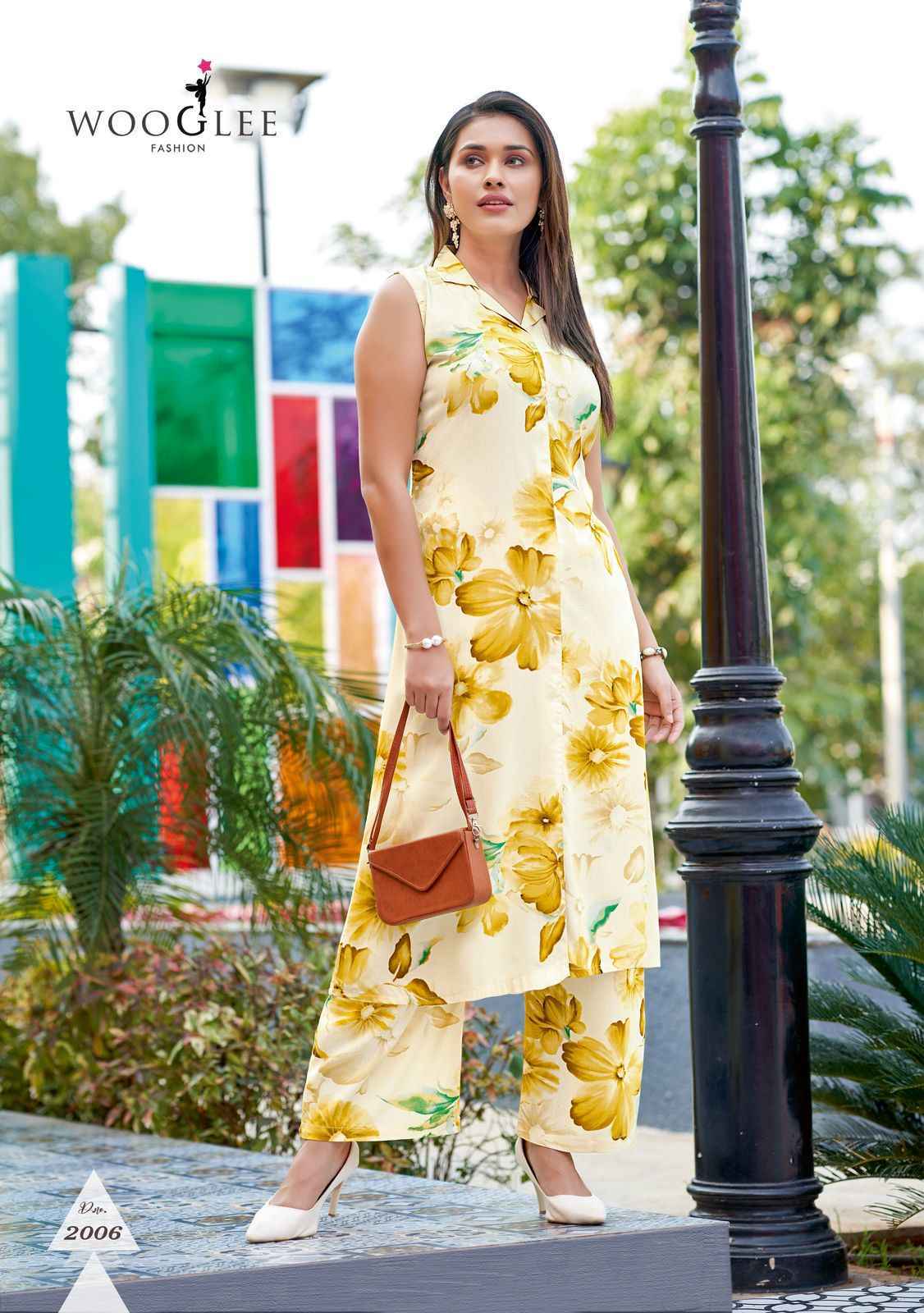 Wooglee Samiksha Rayon Kurti With Bottom (6 pcs Catalogue)